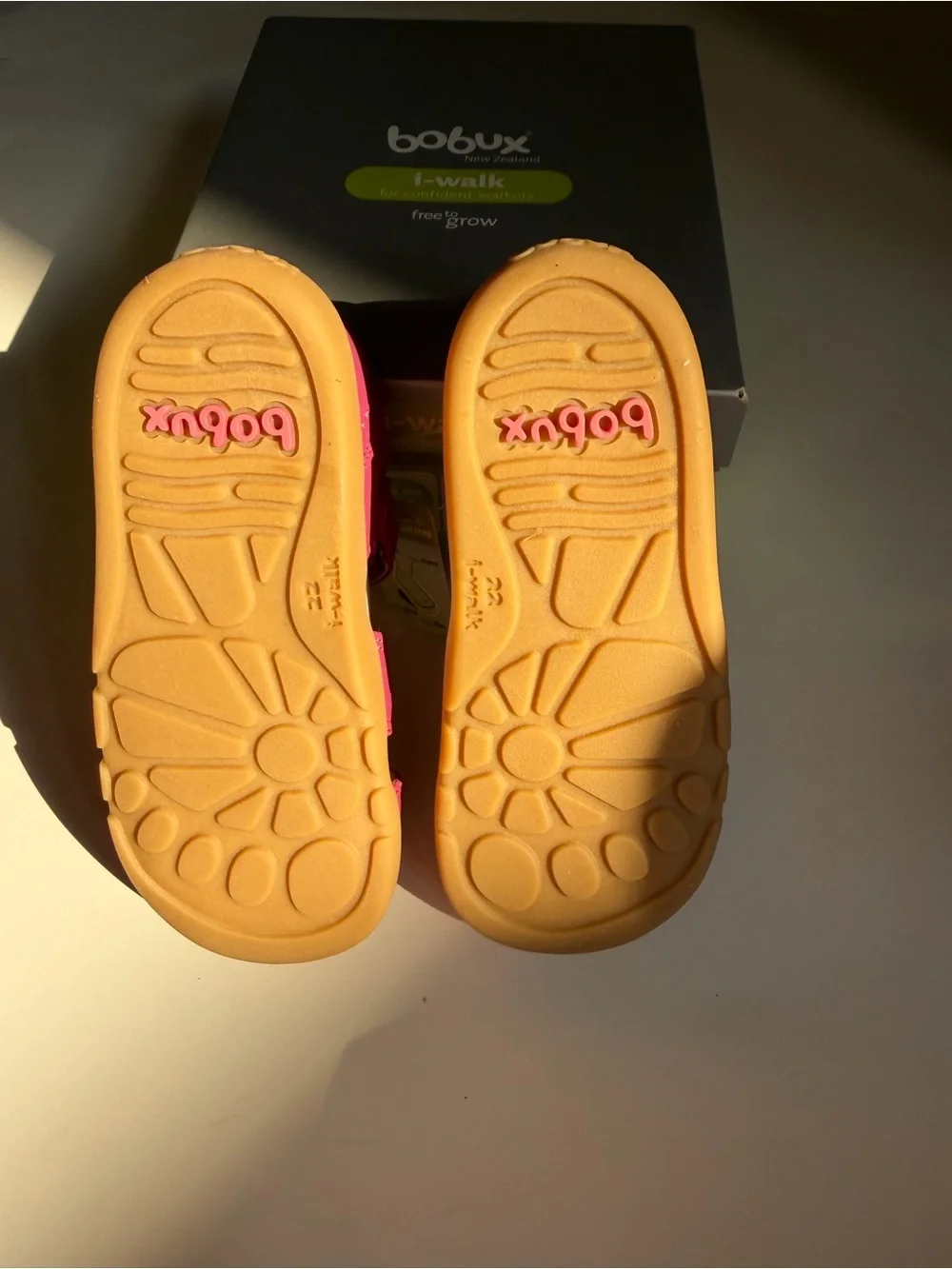 Bobux Bright Pink i-Walk Leather Sandals for Kids